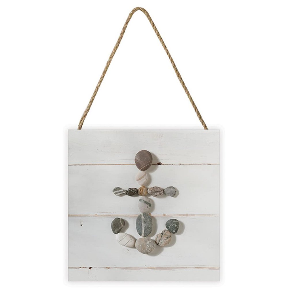 Ian Winstanley Stone Anchor Wooden Block, Multi-Color, 20 x 20cm