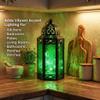 12 Green Glass Metal Moroccan Decorative Candle Lantern with LED Twinkle Fairy Lights & Remote Table Centerpieces, Indoor Home Decor, Outdoor Patio & Porch, Large view 4