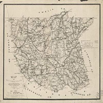 18" x 24" 1864 Map of Nottoway County Virginia
