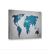 Niwo ART-Teal Wrinkle,World Map Canvas Wall Art Decor,Framed Ready to Hang view 1
