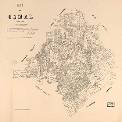 18" x 24" 1879 Map of Comal County