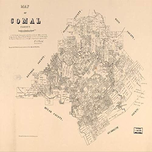 18" x 24" 1879 Map of Comal County