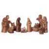 Cottage in Olive Wood Bethlehem with Complete Nativity Stylized 20x20x15 cm view 2