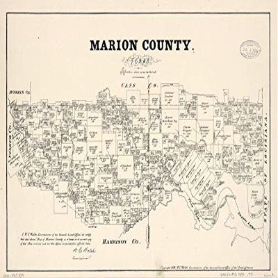 16" x 24" 1879 Map of Marion County Texas