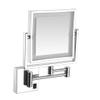 ALWUD LED Makeup Vanity Mirrors, Square Double Sided Lighted Cosmetic Mirror Wall Mounted Bathroom Mirrors, Dark Installation,Silver_8 inch view 1
