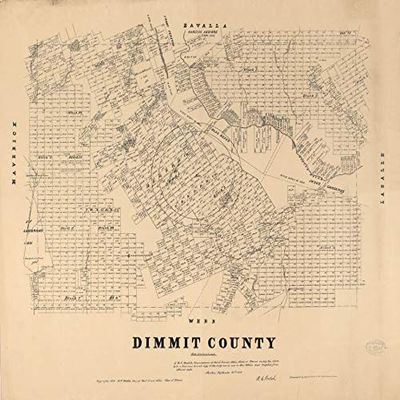 18" x 24" 1879 Map of Dimmit County