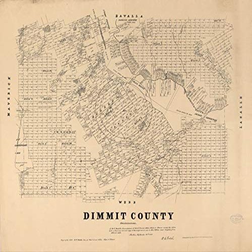 18" x 24" 1879 Map of Dimmit County