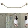 Sikaiqi Stretchable 304 Stainless Diamond Shaped Bathroom Bathtub Corner Shower Curtain Rod Rack (Diamond Shaped, Both Sides: 17"-25.6",Middle:20"-26) view 1