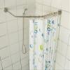 Sikaiqi Stretchable 304 Stainless Diamond Shaped Bathroom Bathtub Corner Shower Curtain Rod Rack (Diamond Shaped, Both Sides: 17"-25.6",Middle:20"-26) view 4