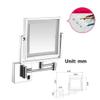 ALWUD LED Makeup Vanity Mirrors, Square Double Sided Lighted Cosmetic Mirror Wall Mounted Bathroom Mirrors, Dark Installation,Brushed_8 inch view 2