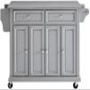 Crosley Furniture Full Size Stainless Steel Rolling Kitchen Island Storage Cart, Microwave Stand, Spice Rack, Gray view 2