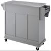 Crosley Furniture Full Size Stainless Steel Rolling Kitchen Island Storage Cart, Microwave Stand, Spice Rack, Gray view 3