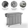 Crosley Furniture Full Size Stainless Steel Rolling Kitchen Island Storage Cart, Microwave Stand, Spice Rack, Gray view 4