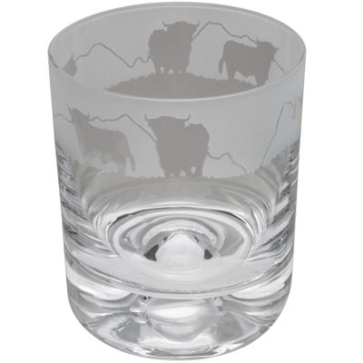 Animo Glass Whisky Tumbler- Highland Cattle (300ml)