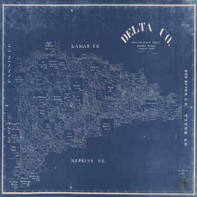 18" x 24" 1932 Map of Delta County Texas