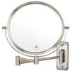 Wall Mounted Makeup Mirror, 1X/5X Magnifying Mirror Double Sided, 8 Inch Extendable Bathroom Mirror for Shaving, Nickel view 1