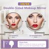 Wall Mounted Makeup Mirror, 1X/5X Magnifying Mirror Double Sided, 8 Inch Extendable Bathroom Mirror for Shaving, Nickel view 2