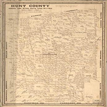 16" x 24" 1873 Map of Hunt County