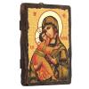 Holyart Russian icon Painted decoupage, Our Lady of Vladimir 18x14 cm view 3