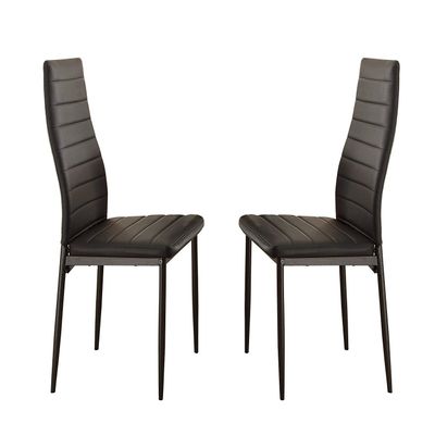 Benjara Benzara Bi-Cast Vinyl Side Chairs, Set of Two, Black