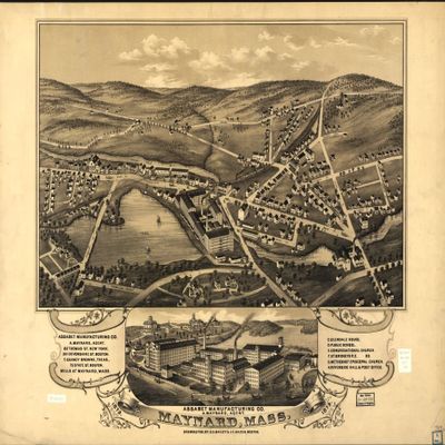 18" x 24" 1879 Map of Maynard Massachusetts
