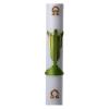 Holyart Easter Candle in White Wax with Risen Christ Image Green 8x120 cm view 1