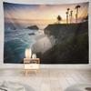 California Beach Tapestry,Surf Tapestry,Sunset Tapestry,Wall Hanging Sunset Beach Orange Landscape People Sunset Wall Tapestry for Bedroom Living Room Tablecloth Dorm 60X80 Inches view 1