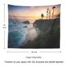 California Beach Tapestry,Surf Tapestry,Sunset Tapestry,Wall Hanging Sunset Beach Orange Landscape People Sunset Wall Tapestry for Bedroom Living Room Tablecloth Dorm 60X80 Inches view 3