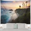 California Beach Tapestry,Surf Tapestry,Sunset Tapestry,Wall Hanging Sunset Beach Orange Landscape People Sunset Wall Tapestry for Bedroom Living Room Tablecloth Dorm 60X80 Inches view 4