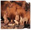 Holyart Nativity Family Scene in Olive Wood in Slanted Stable 20x30x20 cm view 2