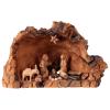 Holyart Nativity Family Scene in Olive Wood in Slanted Stable 20x30x20 cm view 3