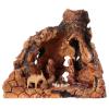Holyart Nativity Family Scene in Olive Wood in Slanted Stable 20x30x20 cm view 4