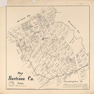 18" x 24" 1879 Map of Burleson County Texas