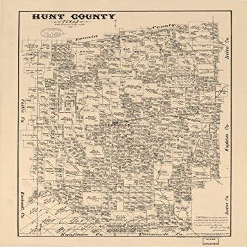 16" x 24" 1879 Map of Hunt County Texas