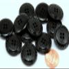 12 Shiny Black Leather Look Domed Plastic Coat Buttons 7/8" 23MM # 6232 view 1