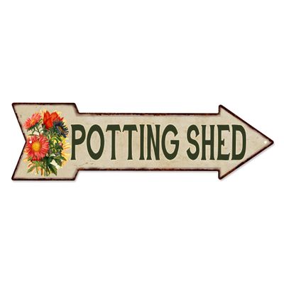 Potting Shed Arrow Sign This Way Flowers Gift Shed Right 205170008002
