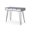 AC Pacific Laurel Small Desk with Drawers for Bedroom, Study, Home Office or Dorm, Stylish Modern Table for Computer or Vanity Use with Marbling Design, Gray view 1