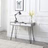AC Pacific Laurel Small Desk with Drawers for Bedroom, Study, Home Office or Dorm, Stylish Modern Table for Computer or Vanity Use with Marbling Design, Gray view 2