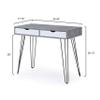 AC Pacific Laurel Small Desk with Drawers for Bedroom, Study, Home Office or Dorm, Stylish Modern Table for Computer or Vanity Use with Marbling Design, Gray view 3