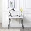 AC Pacific Laurel Small Desk with Drawers for Bedroom, Study, Home Office or Dorm, Stylish Modern Table for Computer or Vanity Use with Marbling Design, Gray view 4