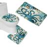 Amagical Sea World Pattern 16 Piece Bathroom Mat Set Shower Curtain Animal Octopus Print Non Slip Blue Bath Mat Pedestal Rug Lid Toilet Cover Fabric Waterproof Shower Curtain with 12 Hooks view 2