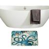 Amagical Sea World Pattern 16 Piece Bathroom Mat Set Shower Curtain Animal Octopus Print Non Slip Blue Bath Mat Pedestal Rug Lid Toilet Cover Fabric Waterproof Shower Curtain with 12 Hooks view 4