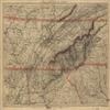 16" x 24" 1865 Map of Eastern Tennessee with Parts of Alabama Georgia South Carolina North Carolina Virginia & Kentucky view 1