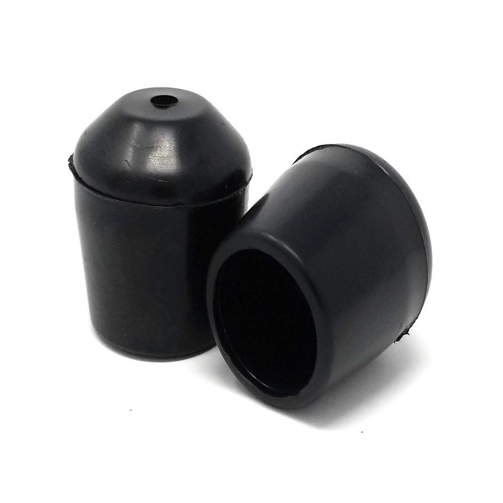 100 Pack Chair Leg Caps for Party Rental Style Plastic Folding Chairs, Fits 3/4 Inch Dia. Frame, Protect Floors Black