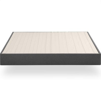 Zinus Upholstered Metal and Wood Box Spring, 9 Inch Mattress Foundation, Easy Assembly, Fabric Paneled Design, Queen