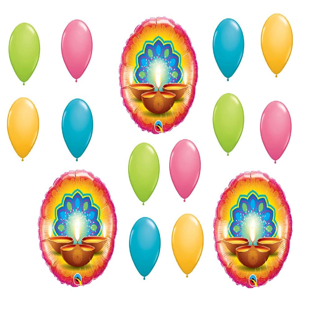 15pc Balloon Set New for Diwali Celebration Party Bollywood Festival of Lights Holiday India Culture
