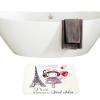 Amagical Paris Eiffel Tower Decor 3 Piece Bathroom Mat Set Shower Curtain Set A Little Girl Holding Balloons Hearts a Cloud and Tower Bath Mat Contour Mat Waterproof Shower Curtain 12 Hooks view 4