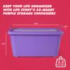 Life Story 12 Pack Light Duty Stackable Storage Bin, 55 Quart Home Organizer, Versatile Lightweight Locking Bins with Carrying Handles, Purple view 3