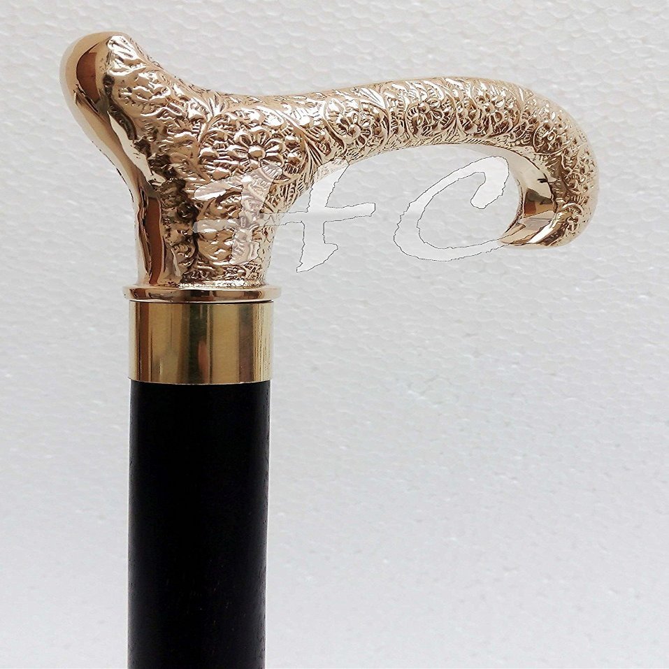 Mahira Nautical Beautifull Designer Brass Handle Walking Cane Gentlemen's Wooden Walking Stick
