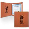 Personalized Cactus Leatherette Certificate Holder - Front and Inside view 1